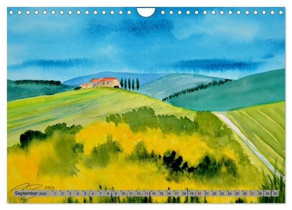 Produktbild: Toskana Aquarelle (Wandkalender 2026 DIN A4 quer), CALVENDO Monatskalender