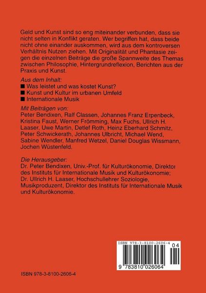 Produktbild: Geld und Kunst &mdash; Wer braucht wen?