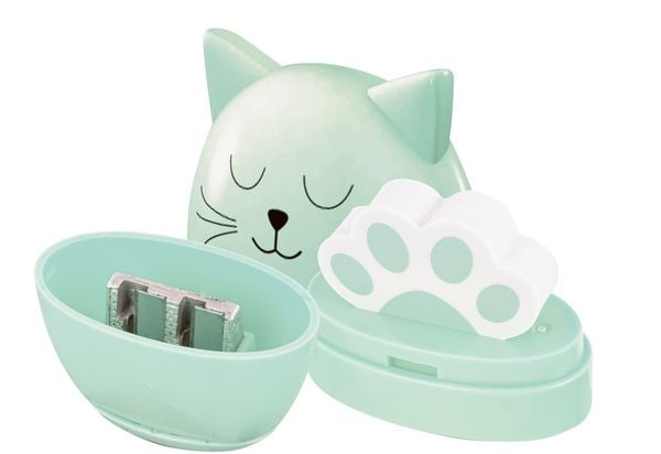 Produktbild: Doppelspitzer&Radiergummi Katzendesign