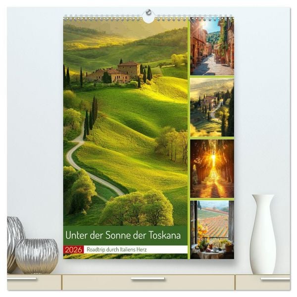Unter der Sonne der Toskana (hochwertiger Premium Wandkalender 2026 DIN A2 hoch), Kunstdruck in Hochglanz