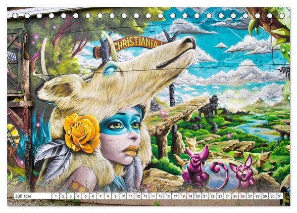 Produktbild: Graffiti: Die Kunst der Stra&szlig;e (Tischkalender 2026 DIN A5 quer), CALVENDO Monatskalender
