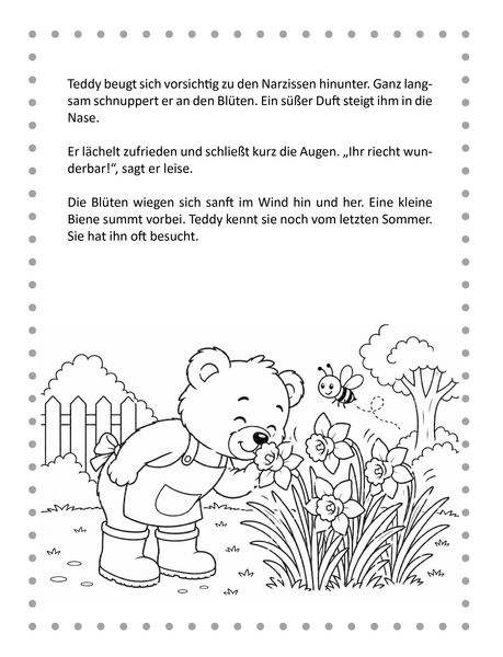 Produktbild: Ausmalgeschichten mit Teddy Timo: Fr&uuml;hling im Garten