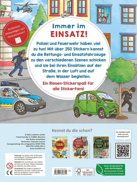 Produktbild: Mein Polizei- und Feuerwehr-Stickerheft