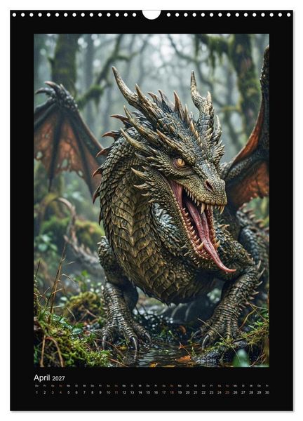 Produktbild: Drachen - Magische Herrscher, Dark‑Fantasy Wandkalender (Wandkalender 2027 DIN A3 hoch), CALVENDO Monatskalender