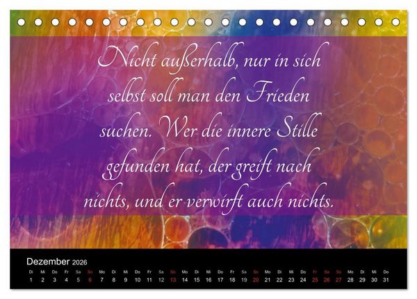 Produktbild: Mit Spr&uuml;chen und Weisheiten durch&acute;s Jahr (Tischkalender 2026 DIN A5 quer), CALVENDO Monatskalender