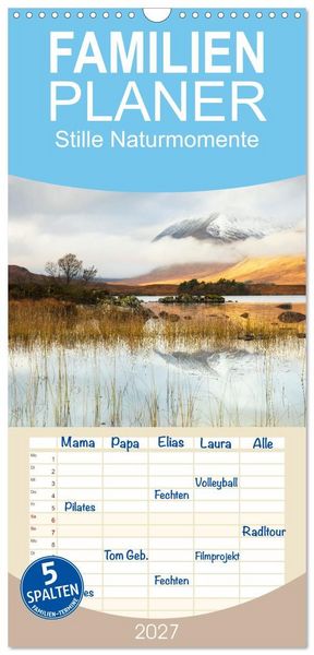 Produktbild: Familienplaner 2027 - Stille Naturmomente mit 5 Spalten (Wandkalender, 21 x 45 cm) CALVENDO