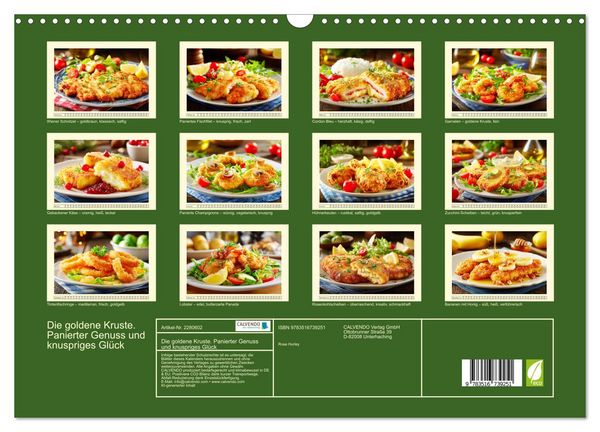 Produktbild: Die goldene Kruste. Panierter Genuss und knuspriges Gl&uuml;ck (Wandkalender 2026 DIN A3 quer), CALVENDO Monatskalender