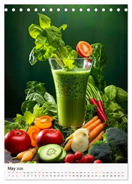 Produktbild: Smoothie Symphony (Desk Calendar 2026 DIN A5 portrait), CALVENDO 12 Month DeskCalendar
