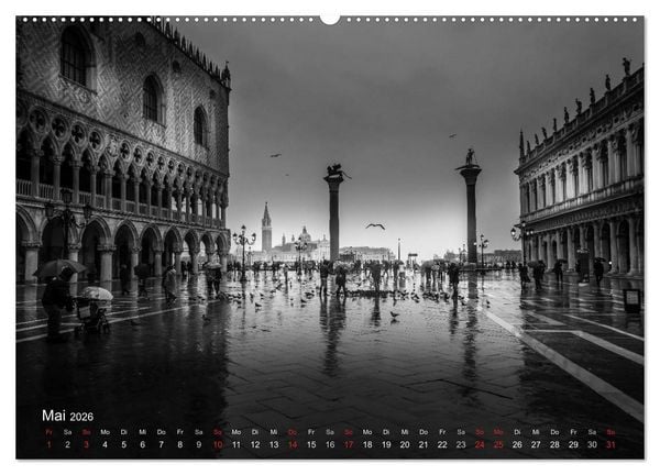 Produktbild: Venedig - Licht und Schatten (hochwertiger Premium Wandkalender 2026 DIN A2 quer), Kunstdruck in Hochglanz