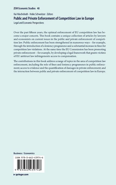 Produktbild: Public and Private Enforcement of Competition Law in Europe
