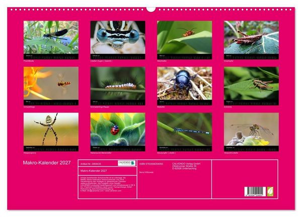 Produktbild: Makro-Kalender 2027 (Wandkalender 2027 DIN A2 quer), CALVENDO Monatskalender
