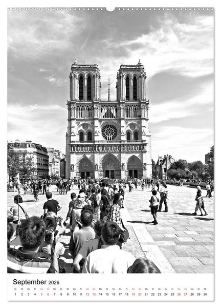 Produktbild: Paris schwarz wei&szlig; 2026 (hochwertiger Premium Wandkalender 2026 DIN A2 hoch), Kunstdruck in Hochglanz