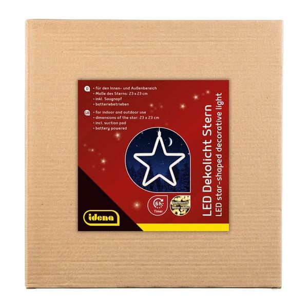 Produktbild: Idena Dekolicht Stern LED warmwei&szlig; 6h Timer 23x23cm