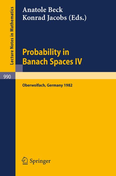 Produktbild: Probability in Banach Spaces IV