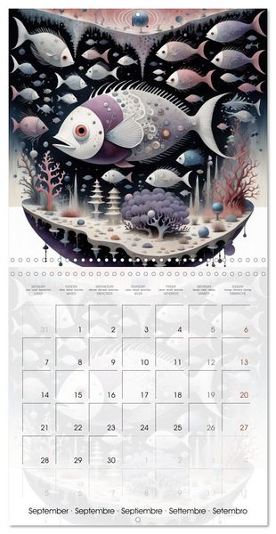 Produktbild: Les aventures des poissons d'acier (Calendrier mural carr&eacute; 2026 30x30 cm) Calendrier double avec une page pour vos prises de notes