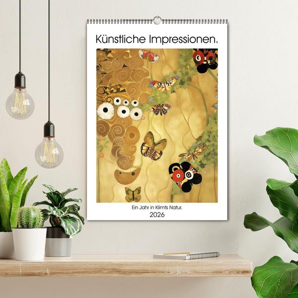 Produktbild: K&uuml;nstliche Impressionen. Ein Jahr in Klimts Natur. (Wandkalender 2026 DIN A2 hoch), CALVENDO Monatskalender