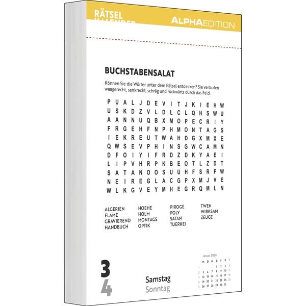 Produktbild: Rätselkalender 2026 Tagesabreißkalender - 11,8x15,9 - Rätselkalender - Knobelkalender - Tischkalender