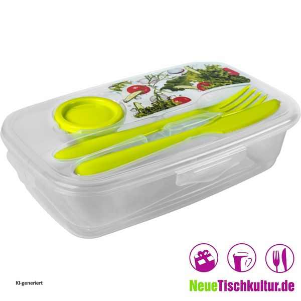 Produktbild: neuetischkultur Frischhaltedose mit Besteck 2 St&uuml;ck Easylunch