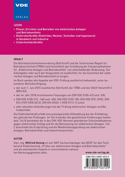 Produktbild: VDE-Prüfung nach BetrSichV, TRBS und DGUV-Vorschrift 3