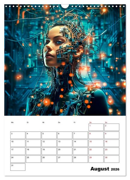 Produktbild: K&Uuml;NSTLICHE INTELLIGENZ Cooler Terminplaner (Wandkalender 2026 DIN A3 hoch), CALVENDO Monatskalender