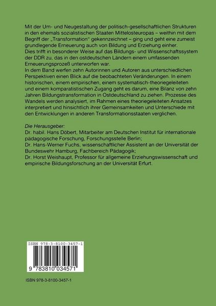 Produktbild: Transformation in der ostdeutschen Bildungslandschaft