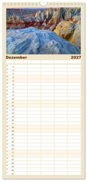 Produktbild: Familienplaner 2027 - Kraftpl&auml;tze der Indianer mit 5 Spalten (Wandkalender, 21 x 45 cm) CALVENDO
