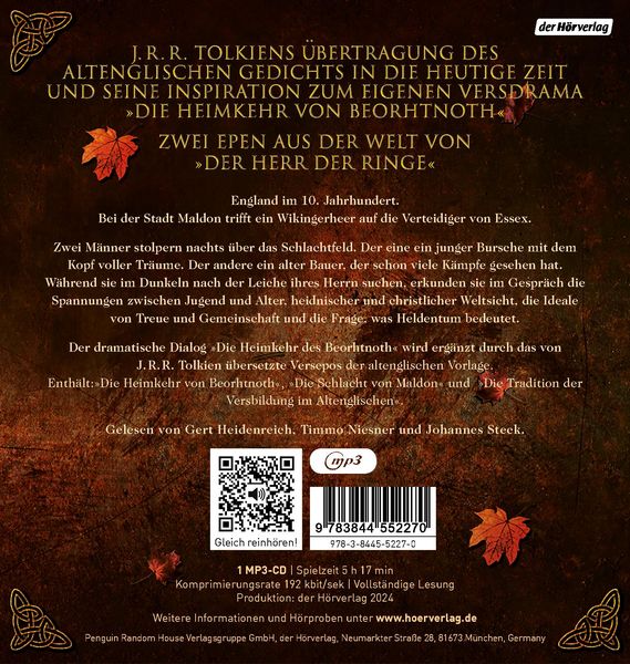 Produktbild: Die Schlacht von Maldon und Die Heimkehr von Beorhtnoth