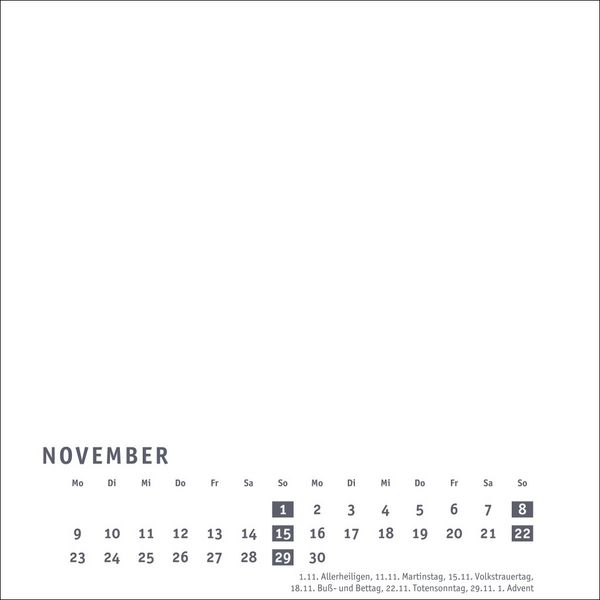 Produktbild: Premium-Bastelkalender weiß klein 2026