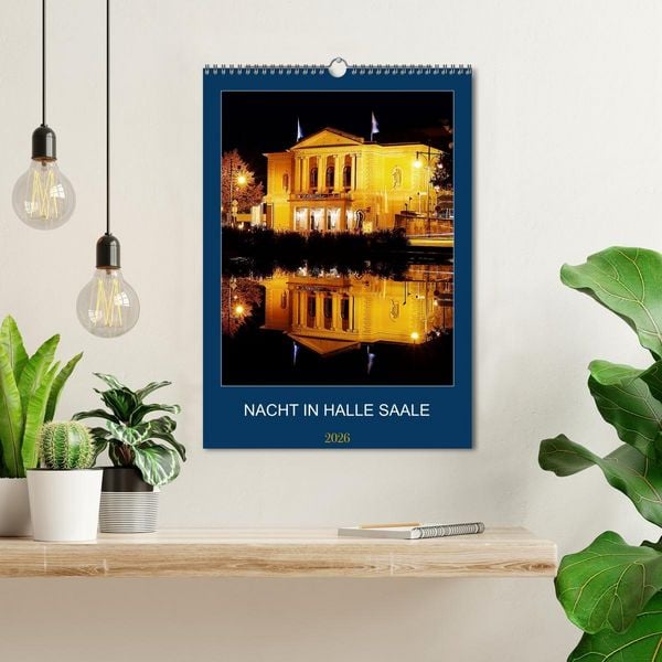 Produktbild: NACHT IN HALLE SAALE (Wandkalender 2026 DIN A3 hoch), CALVENDO Monatskalender