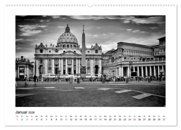 Produktbild: ROM Monochrom (hochwertiger Premium Wandkalender 2026 DIN A2 quer), Kunstdruck in Hochglanz