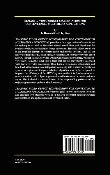 Produktbild: Semantic Video Object Segmentation for Content-Based Multimedia Applications