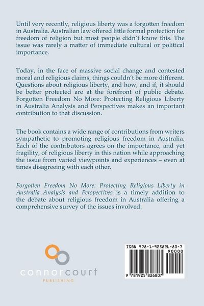 Produktbild: Forgotten Freedom No More - Protecting Religious Liberty in Australia