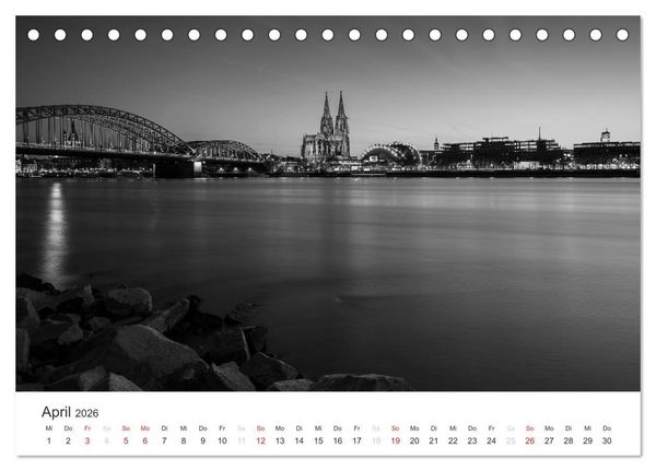 Produktbild: K&ouml;ln - monochrome Ansichten (Tischkalender 2026 DIN A5 quer), CALVENDO Monatskalender