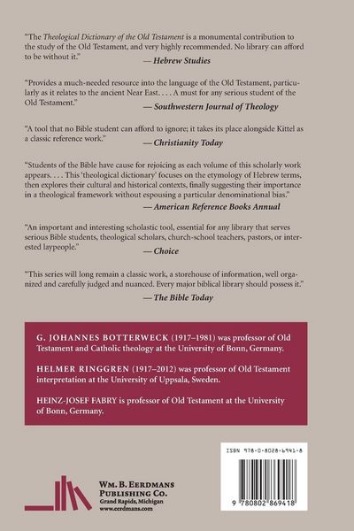 Produktbild: Theological Dictionary of the Old Testament, Volume XII