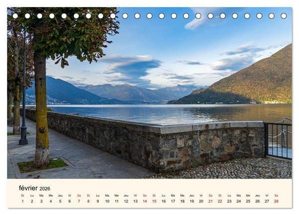 Produktbild: Coup d'&oelig;il sur le Lac Majeur (Calendrier de bureau 2026 DIN A5 vertical), CALVENDO calendrier mensuel