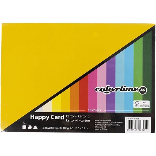 Produktbild: Creativ Company Fr&uuml;hlingskarton, A6, Blatt 105x148 mm, 180 g, sortierte Farben, 300 Blatt sortiert