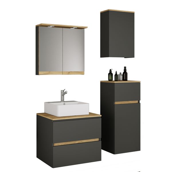 Produktbild: 5 tlg. Badm&ouml;bel-Set mit Waschbecken Cosila-A 60 cm