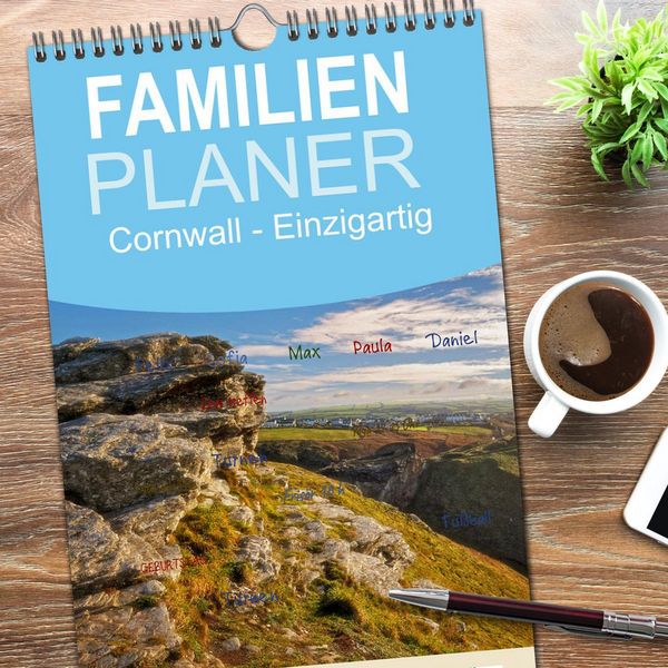 Produktbild: Familienplaner 2026 - Cornwall - Einzigartig mit 5 Spalten (Wandkalender, 21 x 45 cm) CALVENDO
