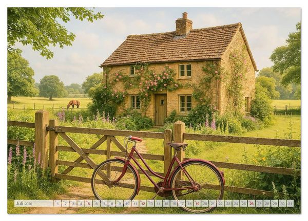 Produktbild: Land Pause - Ein Jahr im Cottagegarten (Wandkalender 2026 DIN A3 quer), CALVENDO Monatskalender