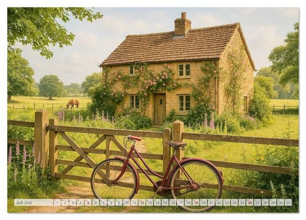 Produktbild: Land Pause - Ein Jahr im Cottagegarten (Wandkalender 2026 DIN A4 quer), CALVENDO Monatskalender