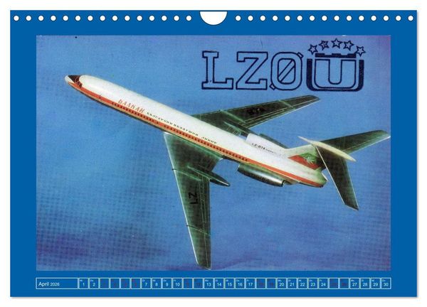 Produktbild: &Uuml;ber den Wolken - Flugzeuge des 20. Jahrhunderts auf Amateurfunkkarten (Wandkalender 2026 DIN A4 quer), CALVENDO Monatskalender