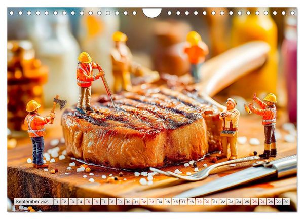 Produktbild: BBQ in Miniatur - Kleine Helden am Braten und Grillen (Wandkalender 2026 DIN A4 quer), CALVENDO Monatskalender