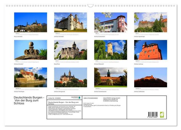 Produktbild: Deutschlands Burgen - Von der Burg zum Schloss (Wandkalender 2027 DIN A2 quer), CALVENDO Monatskalender