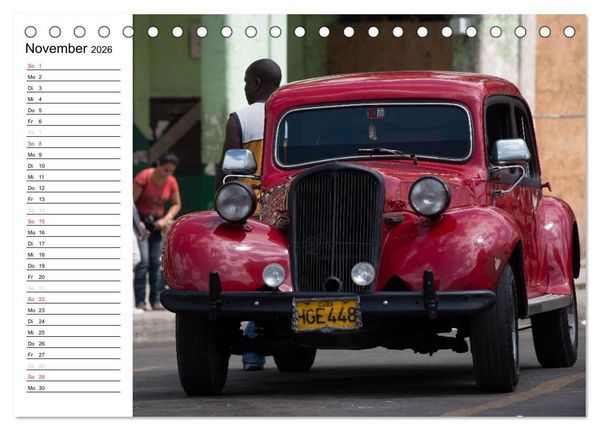 Produktbild: Cars on Cuba (Tischkalender 2026 DIN A5 quer), CALVENDO Monatskalender