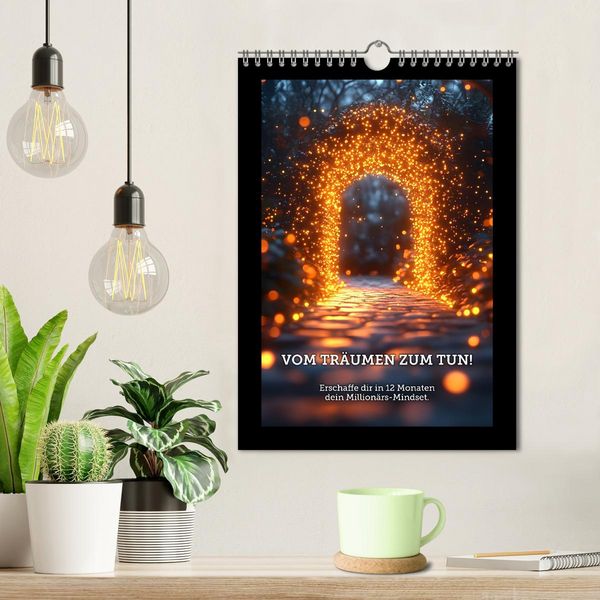 Produktbild: Vom Tr&auml;umen zum Tun! - Erschaffe dir in 12 Monaten dein Million&auml;rs-Mindset. (Wandkalender 2026 DIN A4 hoch), CALVENDO Monatskalender