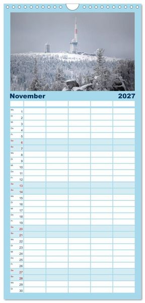 Produktbild: Familienplaner 2027 - Sagenumwobener Harz mit 5 Spalten (Wandkalender, 21 x 45 cm) CALVENDO