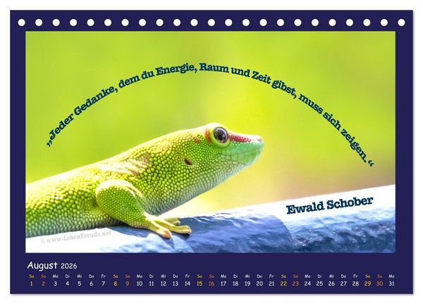 Produktbild: Bewusst leben und gl&uuml;cklich sein (Tischkalender 2026 DIN A5 quer), CALVENDO Monatskalender