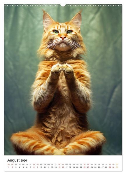 Produktbild: Meow Yoga (High Quality Premium Wall Calendar 2026 DIN A2 portrait),CALVENDO 12 Month Wall Calendar