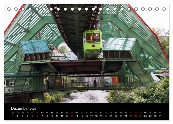 Produktbild: Die Wuppertaler Schwebebahn (Tischkalender 2026 DIN A5 quer), CALVENDO Monatskalender