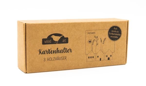Produktbild: 3er-Set Holzh&auml;user mit Kartenschlitz